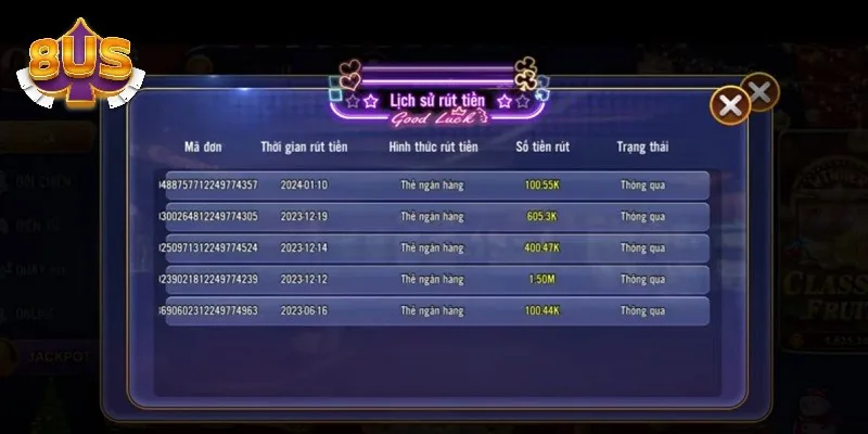 Cần chú ý đến quá trình giao dịch rút tiền 8US Cần chú ý đến quá trình giao dịch rút tiền 8US